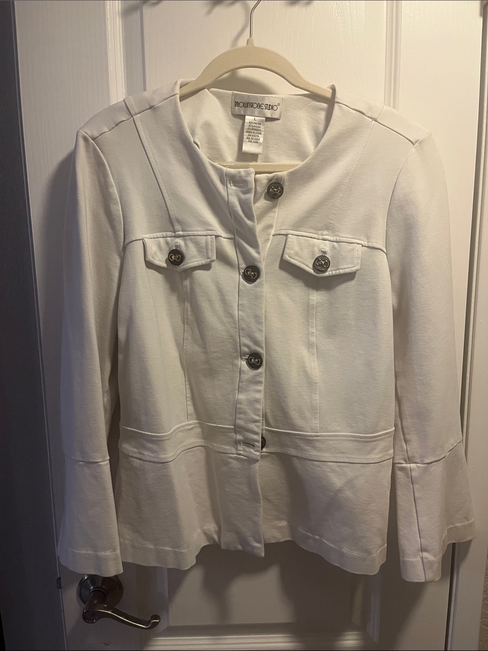 Worthington White Button-Front Utility Jacket